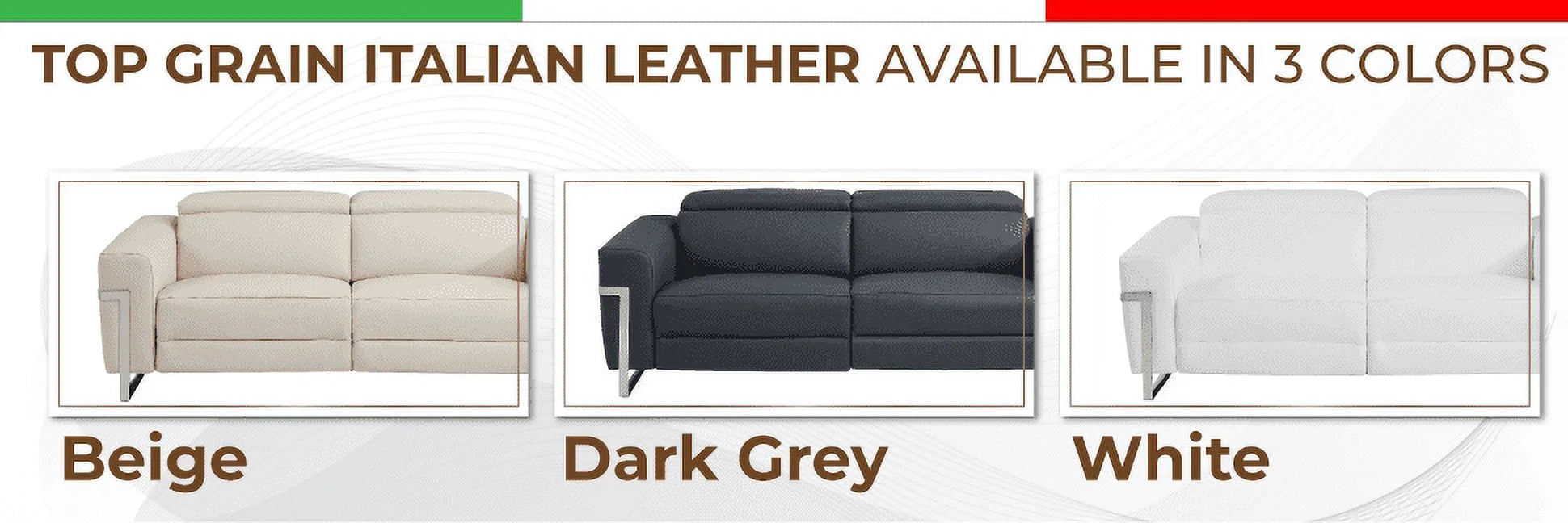 Regal Top Grain Italian Leather Power Recliner Chair - Beige L672