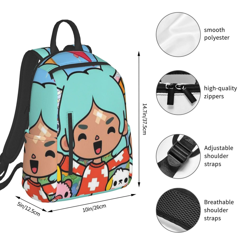 Toca Boca Backpack Lightweight Unisex School Bag for Kids Teens Adult X60404