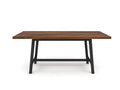 71" Dining Table for 6 to 8 People, Large Farmhouse Wood Kitchen Table with Strong Metal Frame, 350 Pound Capacity Legs - Rustic Brown