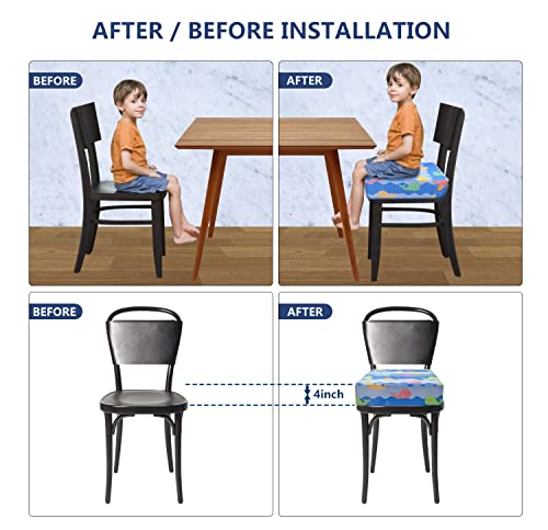 Toddler Booster Seat for Dining Table, Portable Kids Chair Cushion, Washable Seat Pad (Blue) J800364