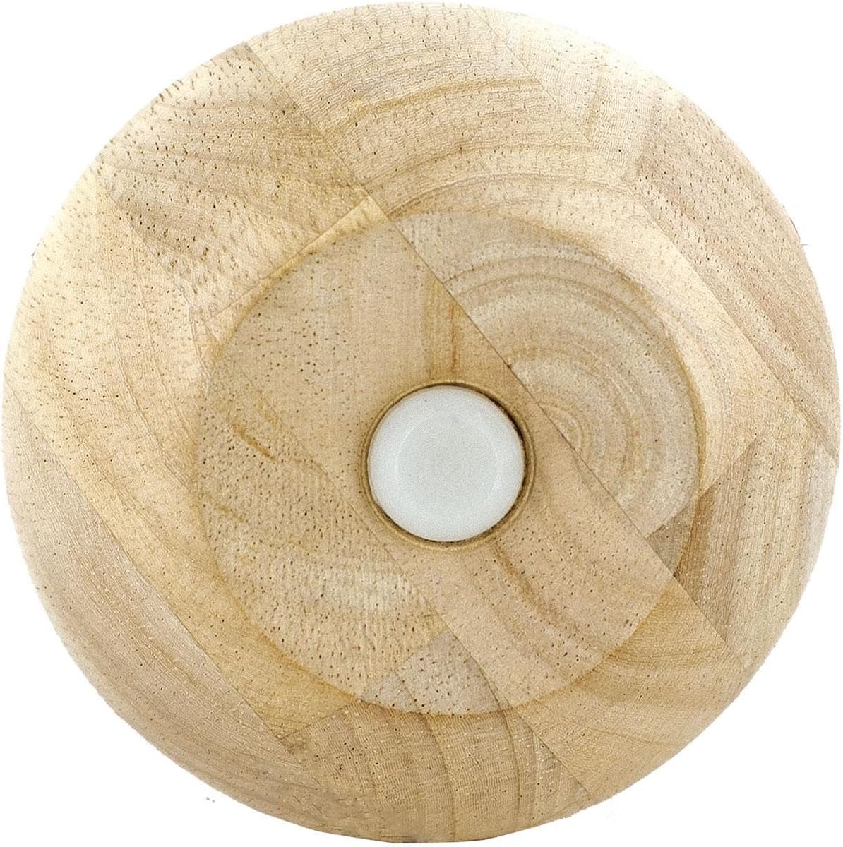 4 in. x 3-1/8 in. Unfinished Solid Hardwood Round Bun Foot, 4 Pack with Insert Nuts and Drill Bit K35257