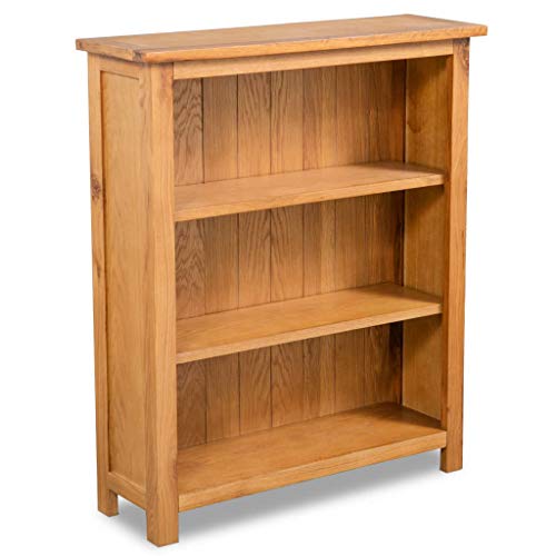 3-Tier Bookcase, Wooden Country Style Bookshel, Storage Shelves,Display Shelves,Open Bookshelves, Suitable for a Variety of Environments, 27.6"x8.9"x32.3" Solid Oak Wood