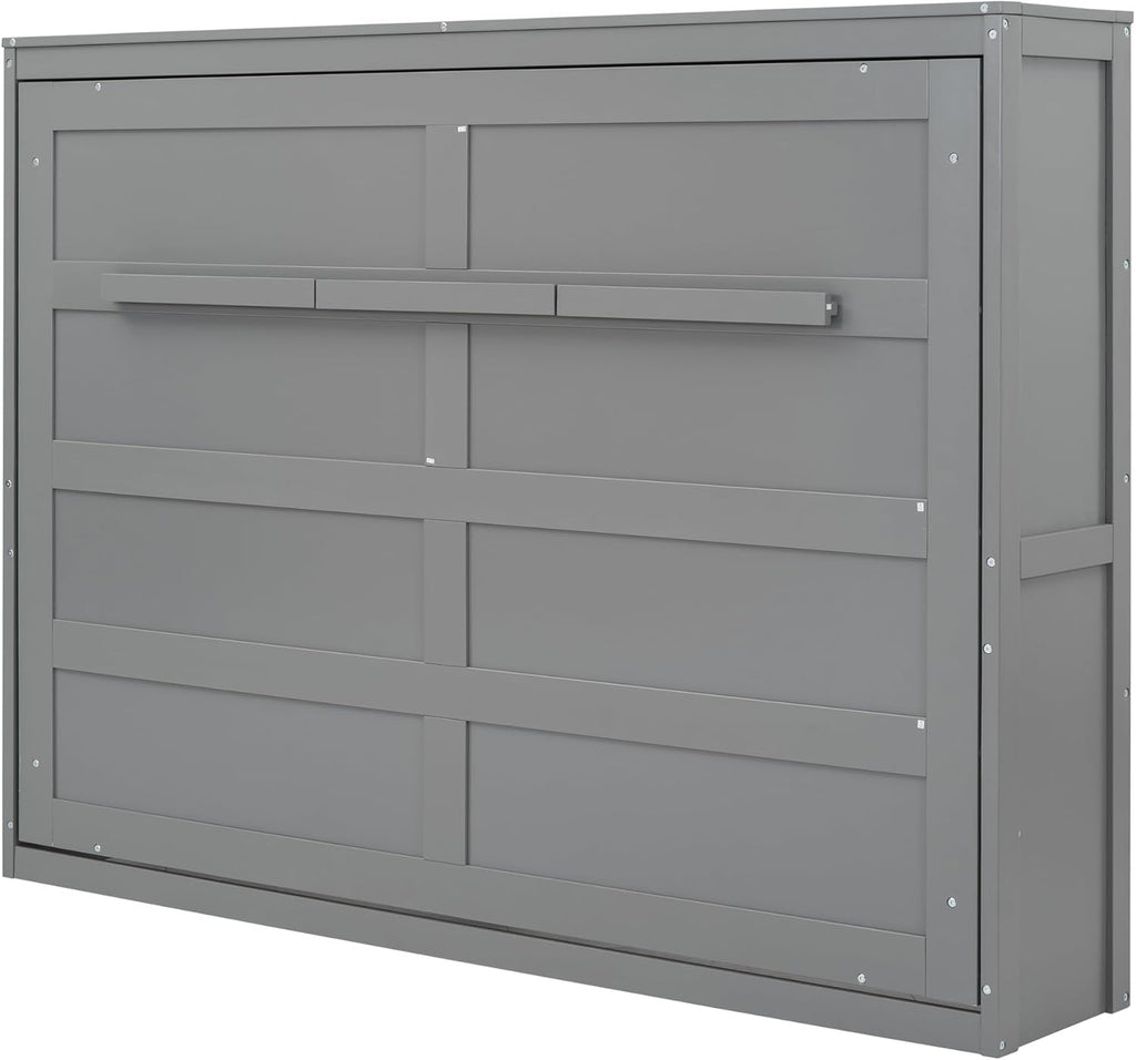 MERITLINE Full Size Murphy Bed Wall Bed for Guest Room, Gray P899