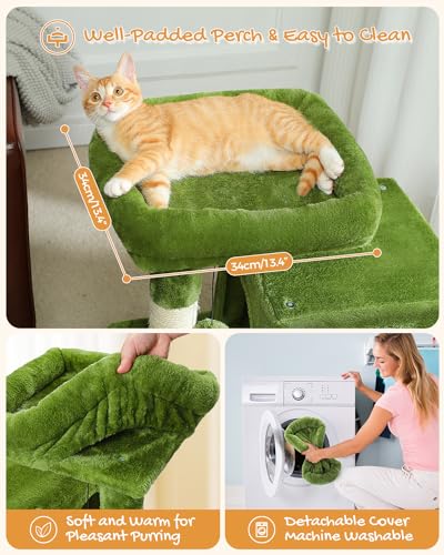 PAWZ Road Large Cat Tree 41 Inches Multi-Level Cat Tower with 2 Condos and Hammock H359270