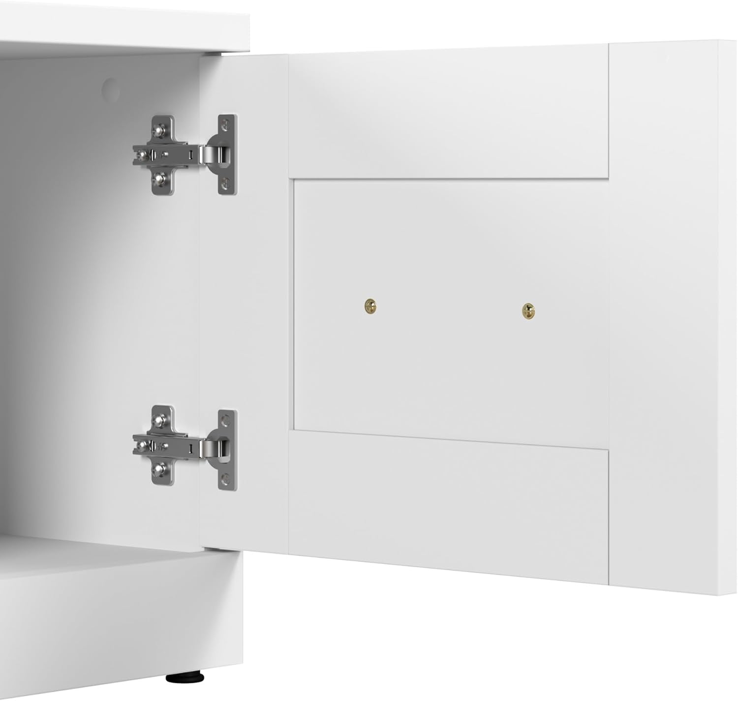 Bush Furniture Hampton Heights Full Entryway Storage Set with Coat Rack and Shoe Benches, White D250