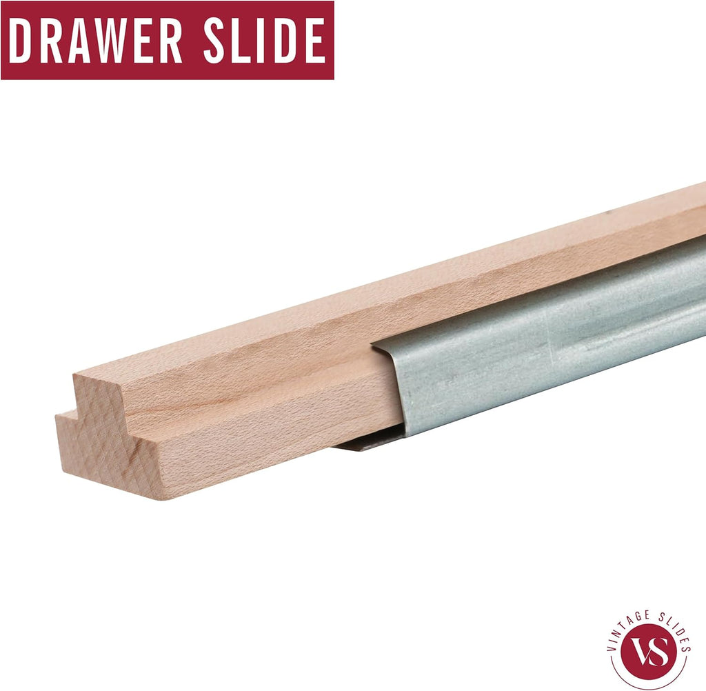 Vintage Center Mount Wood Drawer Slide 20-Inch Natural Maple D59276