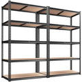 REIBII 2045LBS Storage Shelves 72" H x 35.55" W x 16" D Garage Shelving Heavy Duty 5 Tier Adjustable Metal Shelving Unit for Garage Shelves Utility Rack Shelf for Basement Pantry Closet Shelves,Black