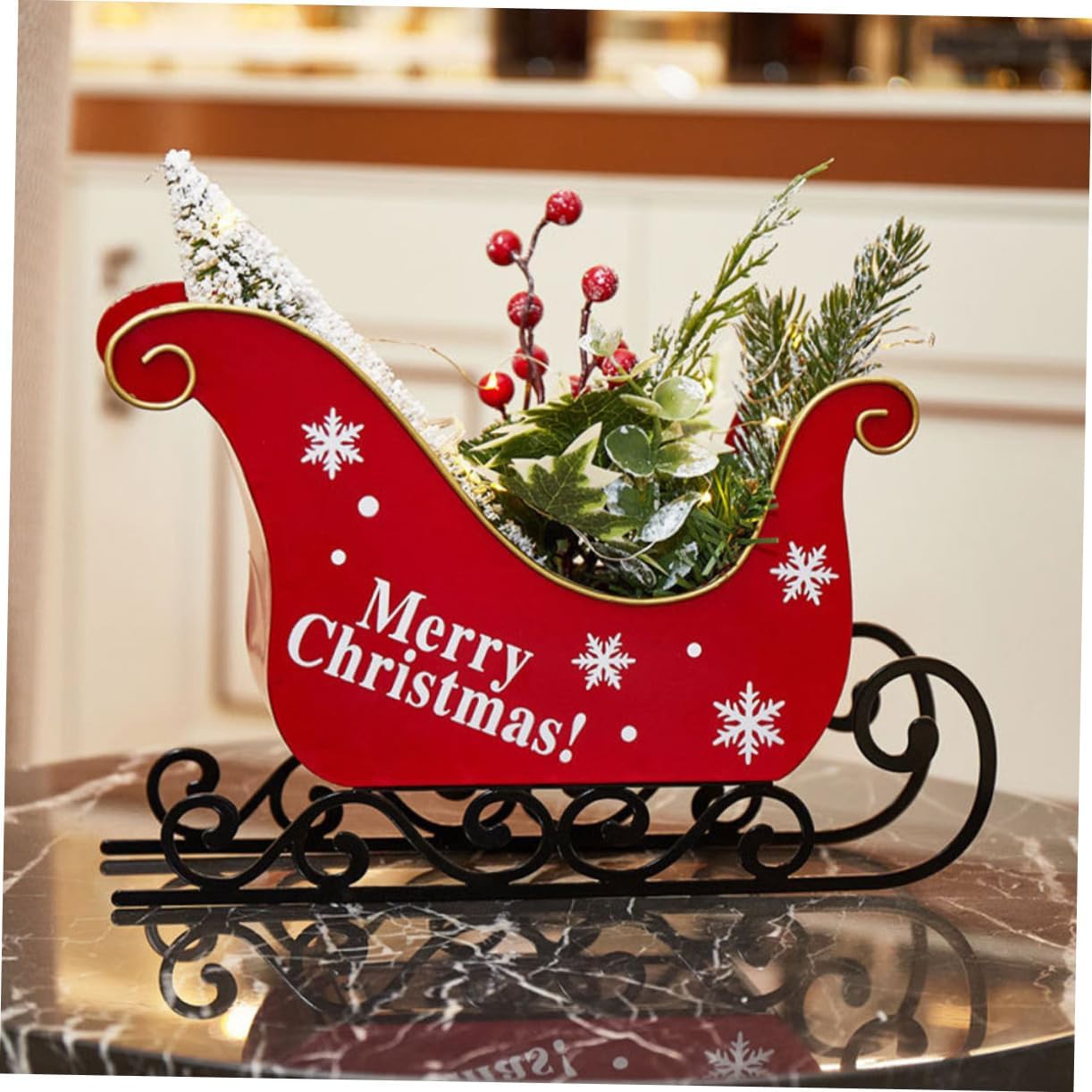 ifundom Christmas Sleigh Iron Table Decor C587925