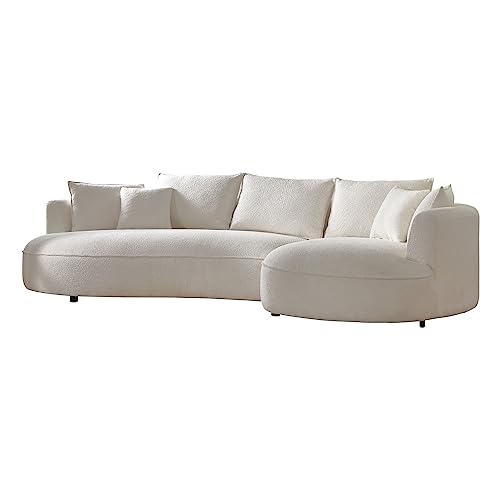 Modern Sectional Curved Sofa Couch for Living Room, 5-Seat Eco-leather, Orange X886073