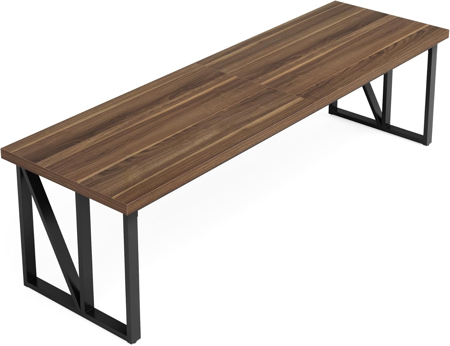 Tribesigns 78.7 Inch Double Computer Desk, Wood Home Office Desk, Brown V9398