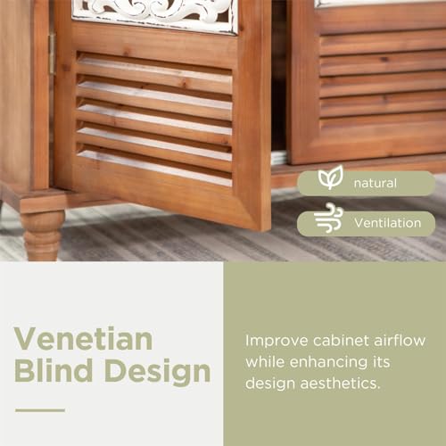 Sophia & William Accent Cabinet with 2 Doors, Distressed Carved Pattern P738031