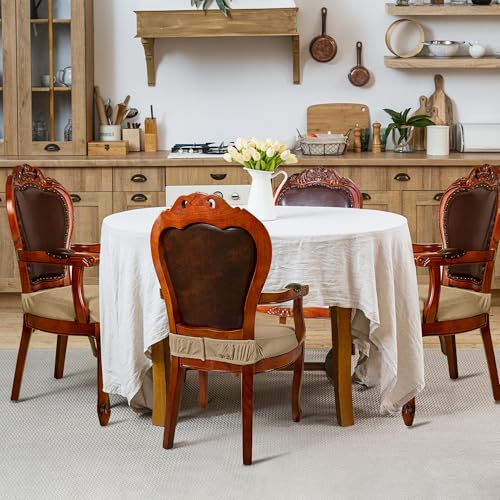 Jacquard Stretch Dining Chair Seat Covers Set of 4 with Zipper, Grey O3655