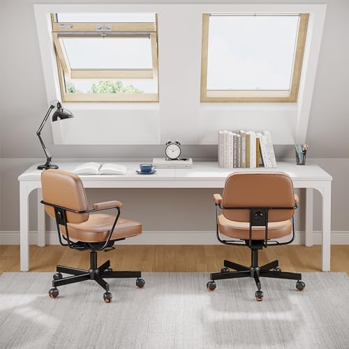 Tribesigns 78.7" Double Workstation Desk for Home Office, Light Walnut Z7790