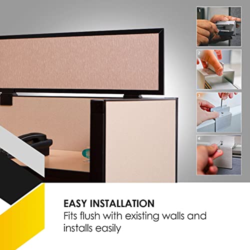 Acoustical Cubicle Privacy Screen Extender Desk Panel, 18" x 42", Overcast B415491