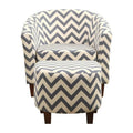 Nathaniel Home Modern Upholstered Living Accent Chair, Fabric Chevron Tub Chair with Round Ottoman
