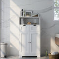 Modern Bathroom Floor Cabinet with 2 Doors and 1 Drawer, Free-Standing Home Furniture Organizer Cupboard,Bathroom Organizers and Storage for Kitchen/Office/Bathroom/Living Room, White