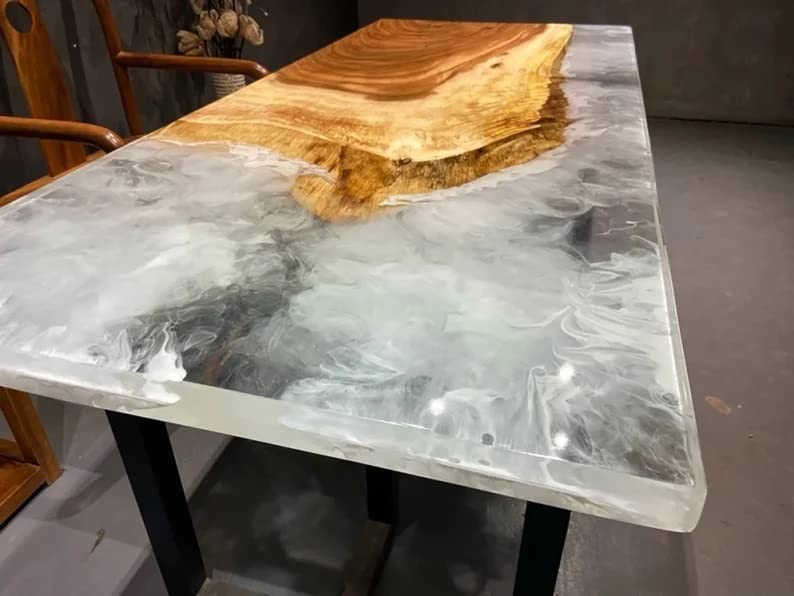 Personalized Epoxy Resin Dining Table, 60 x 36 Inches F567