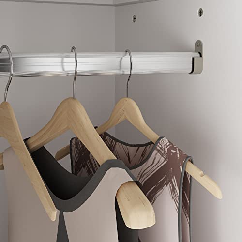 FAMAPY 2 Door Wardrobe Closet with Hanging Rod, White S203963