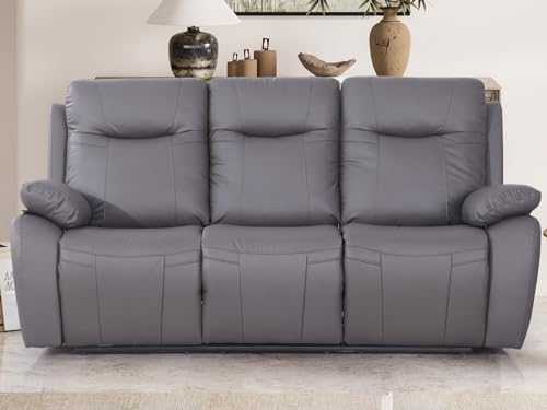 Manual Leather Recliner Loveseat Sofa with Cup Holders for Living Room K4106