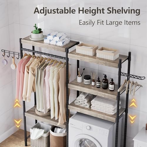 IDEALHOUSE Over Washer Dryer Storage Shelf, Heavy Duty Adjustable Wood, 28" K391828
