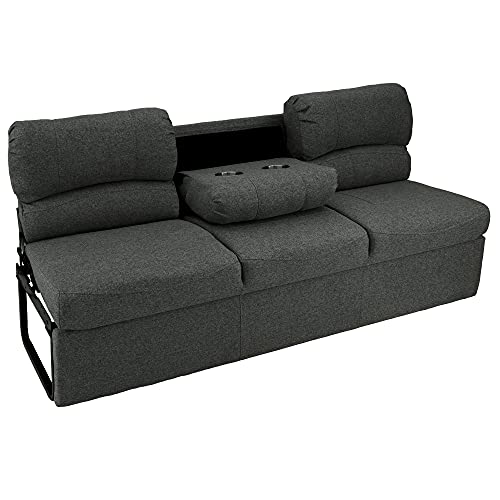 RecPro 72" RV Jackknife Sleeper Sofa with Drop-Down Console, Cloth Fabric Q782490