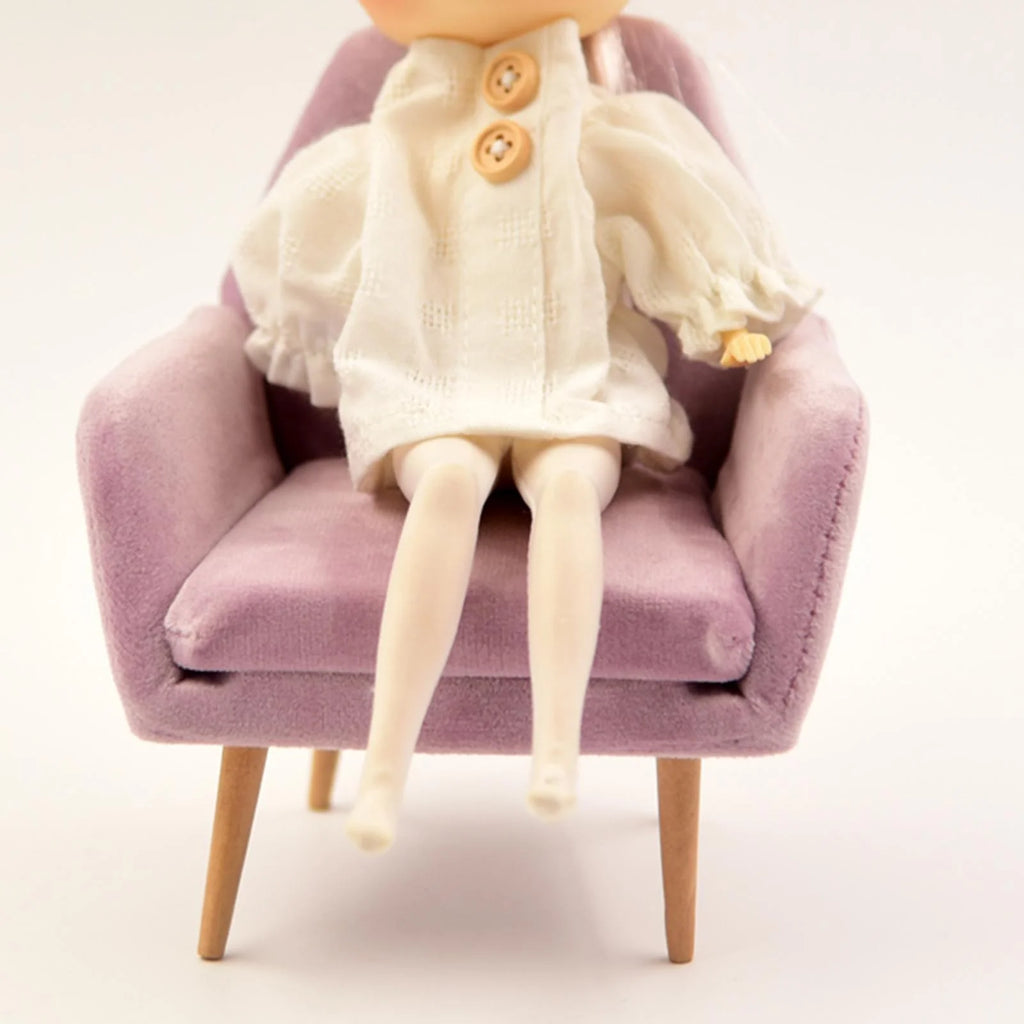 1:6 Dollhouse Miniature Modern Single Sofa Furniture for Dolls - Pink R905574