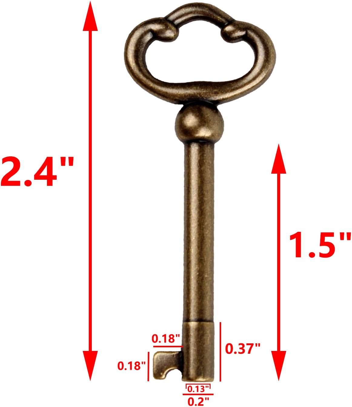KY-2AB Universal Skeleton Key, Antique Brass Plated, 2 Pack P63769