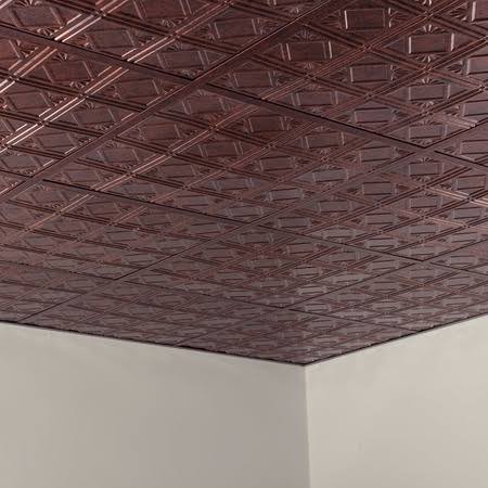 Fasade Decorative Vinyl Ceiling Tile 2ft x 2ft Moonstone Copper (5 Pack) R5895