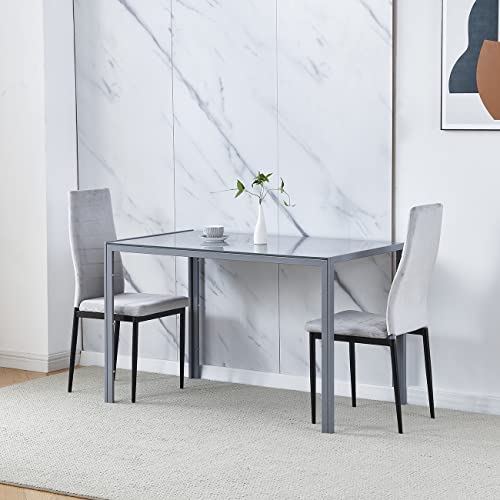 2-Tier Glass Dining Table with Storage Shelf and Chrome Legs Z3683