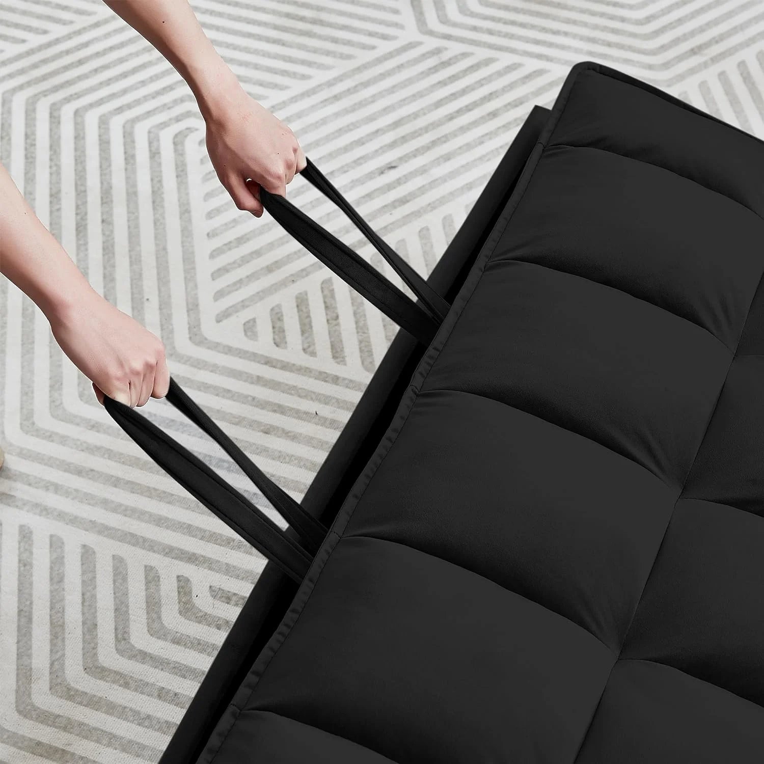 Modern Velvet Convertible Sleeper Sofa Bed with Adjustable Backrest Q437351