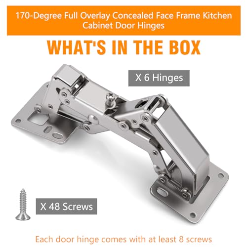 2 Pack 170° Full Overlay Concealed Door Hinge for Corner Kitchen Cabinet B760344
