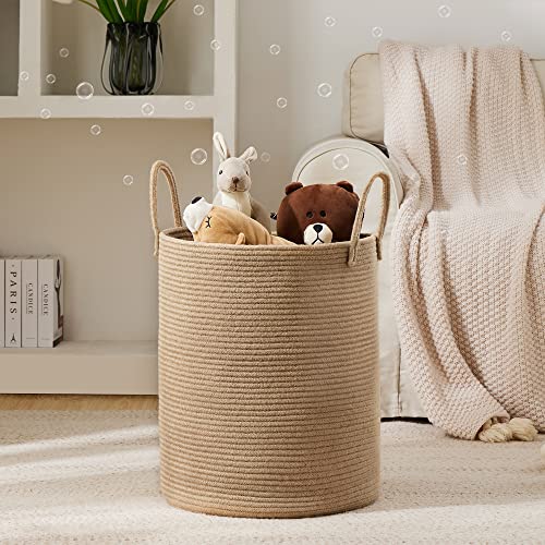YOUDENOVA Woven Rope Laundry Hamper Basket 72L Pure White B78824