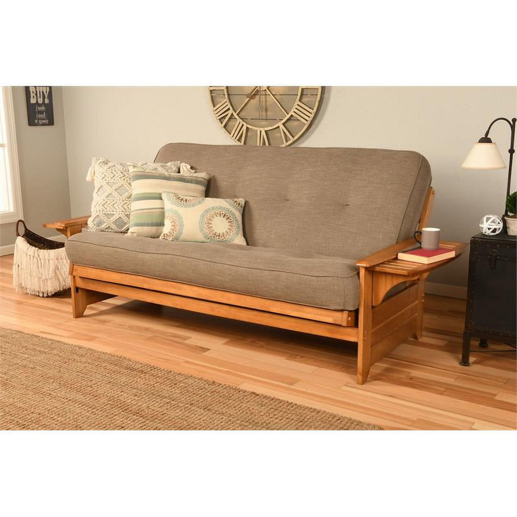 Kodiak Furniture Full-size Linen Fabric Futon Mattress Stone Gray I808