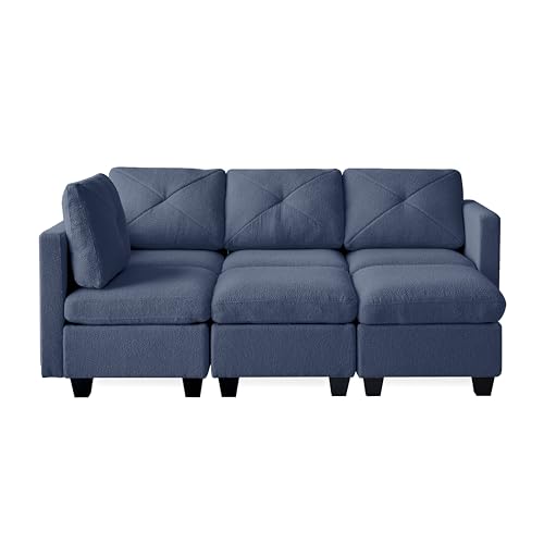 Casa Andrea Milano Modular Sectional Sofa, Boucle Fabric U Shaped Couch with Storage J157