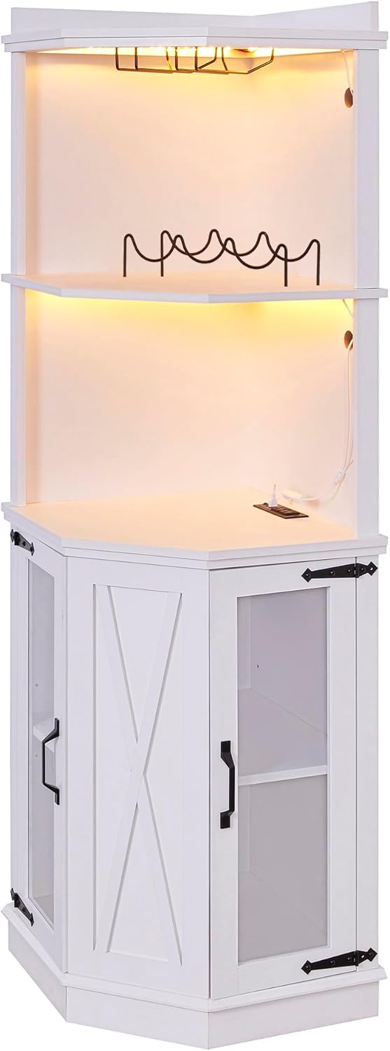 67.7" Corner Bar Cabinet with Shelves T51905