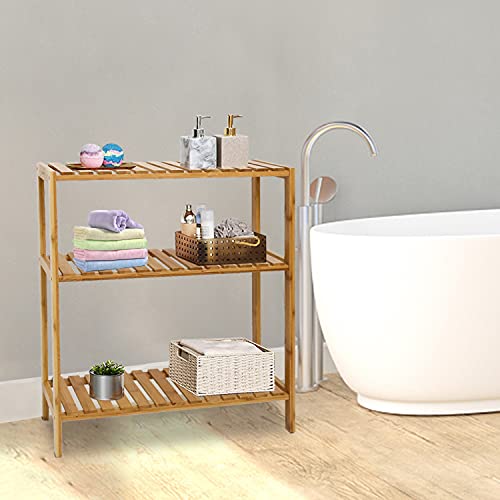 Bamboo Corner Shelf 5-Tier Storage Rack for Bathroom Kitchen K667
