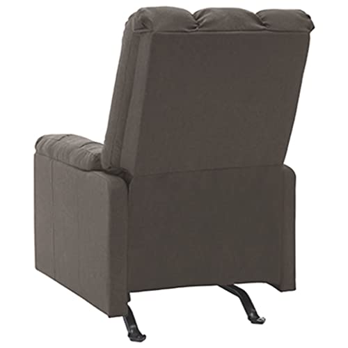 Massage Recliner Wingback Chair Brown Fabric U7191