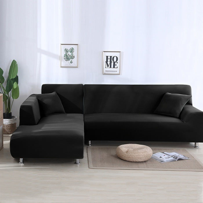L Shape Sofa Covers Stretch Fabric Solid Color Corner Couch Cover I4443