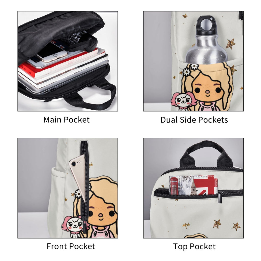 Toca Boca Life Backpack Student School Bag Lightweight Unisex Y145