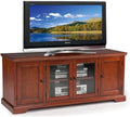 Leick Home 87360 TV Stand with Enclosed Storage For 65" TV's, Westwood Brown Cherry