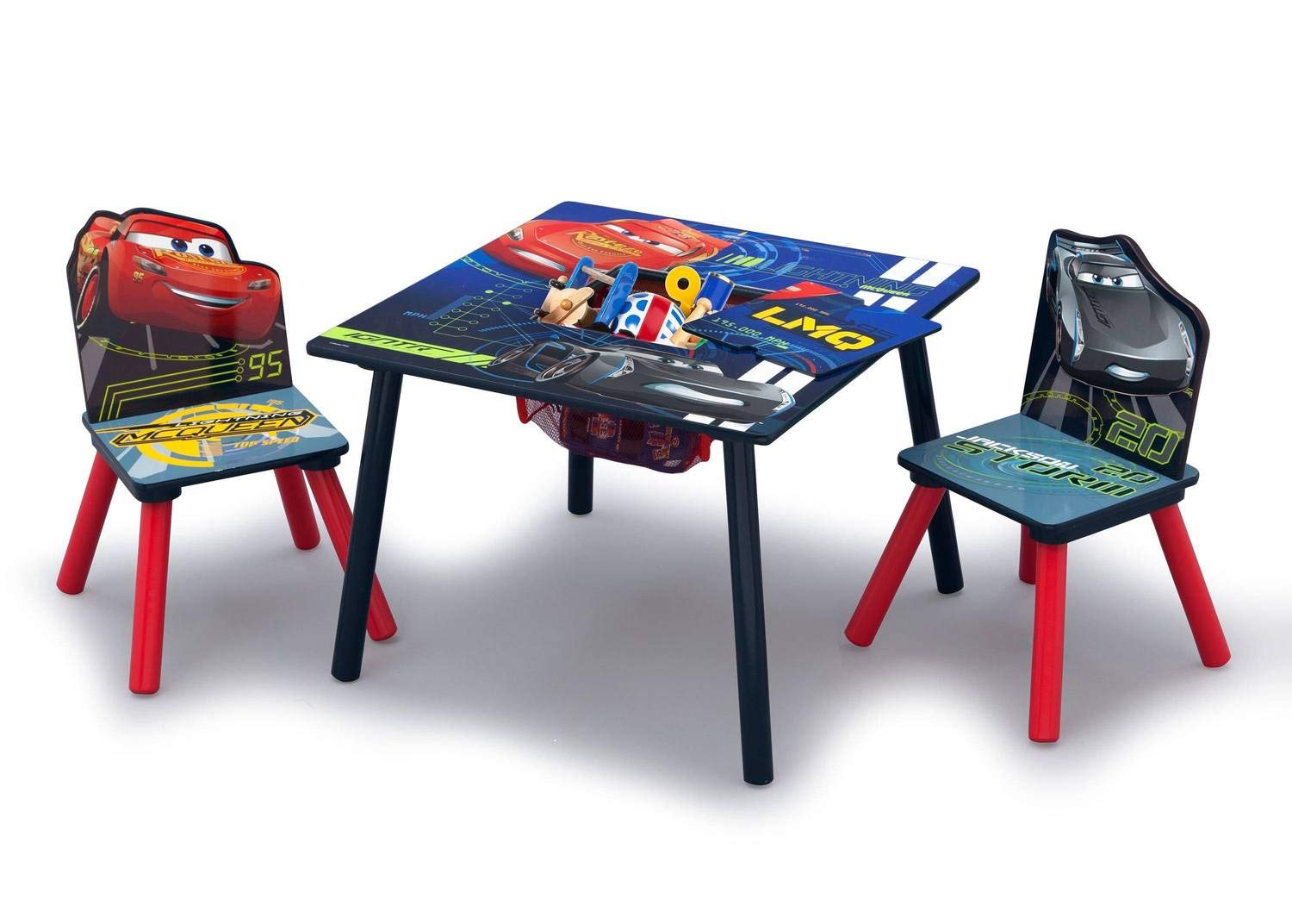 Delta Children Multi-Bin Toy Organizer with Disney/Pixar Cars Table and Chair Set X1318