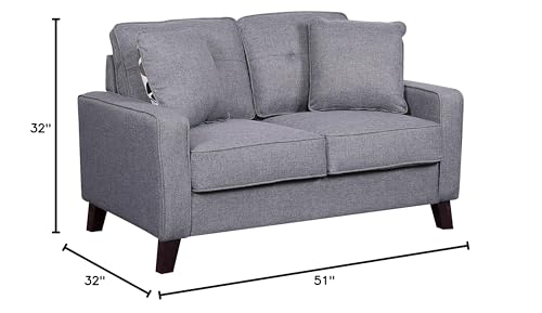 US Pride Furniture S L Love Seats, Light Gray Z604727