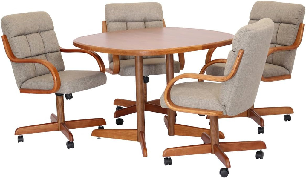 Caster Chair Company 5-Piece 42x42 Caster Dining Set with Laminate Table & Toast Chairs C531346