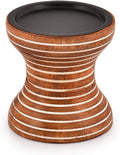 Candlestick Holders Mango Wood Farmhouse Rustic Wood Candle Holder for Dining Table Centerpiece, Coffee Table, Mantel, Or Any Table Top, Small (4" X 4" X 4")
