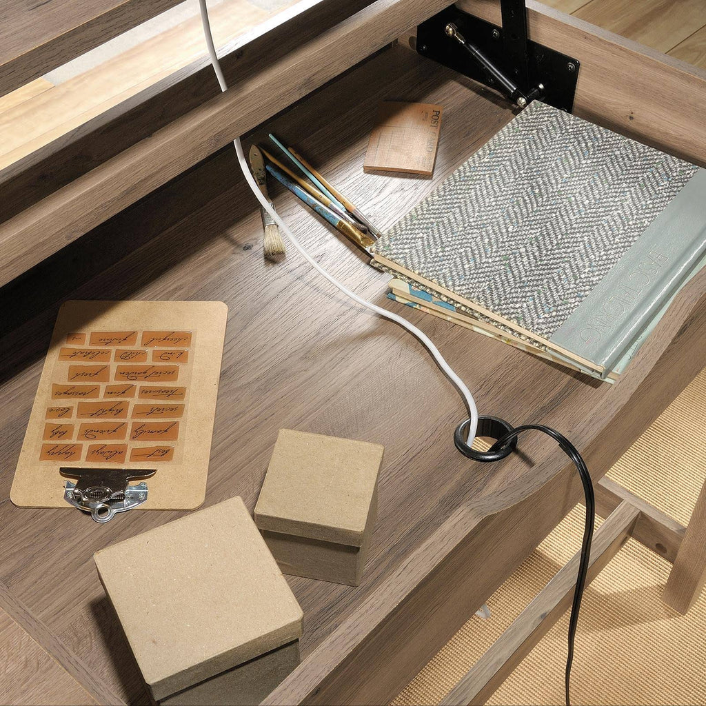 Sauder Harbor View Computer Desk, Salt Oak W981914