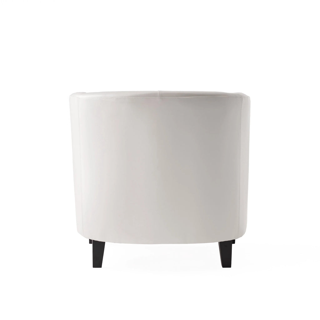 GDF Studio Miller Upholstered Club Chair, Ivory Bonded Leather N367
