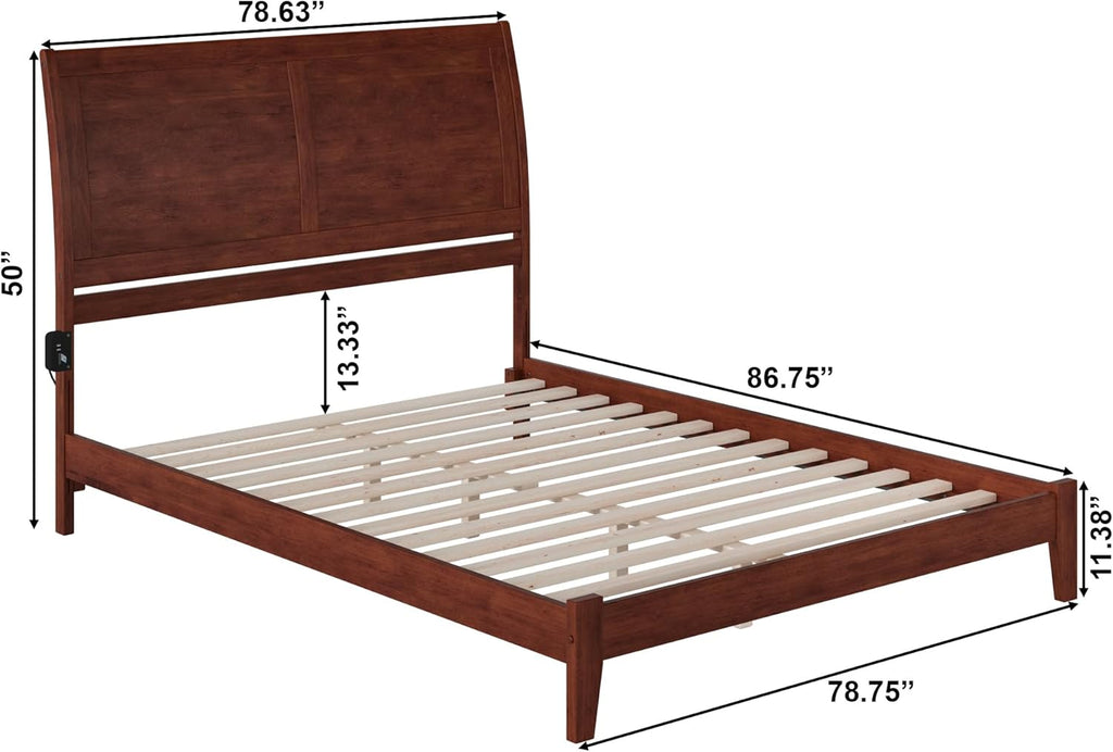 AFI Portland Low Profile Wood Platform Bed King Walnut G882