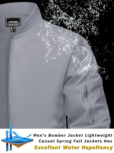 TACVASEN Men's Bomber Jacket Lightweight Windbreaker with Pocket X6054