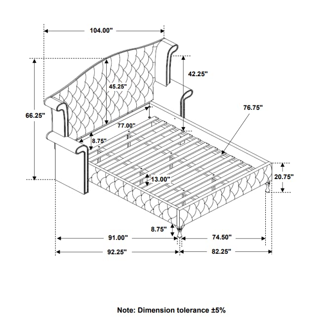 Deanna Tufted Upholstered Bed Grey, Eastern King C262086