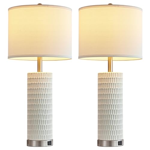 Table Lamps for Living Room Set of 2, 29.7" Tall with Dual USB Ports S24545